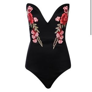 Isabella Rose Embroidered Bodysuit